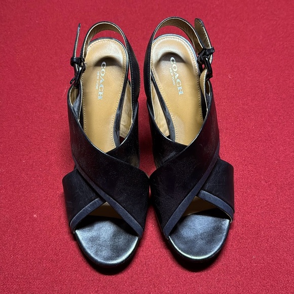 Coach black wedge she size 6.5 - Picture 1 of 6